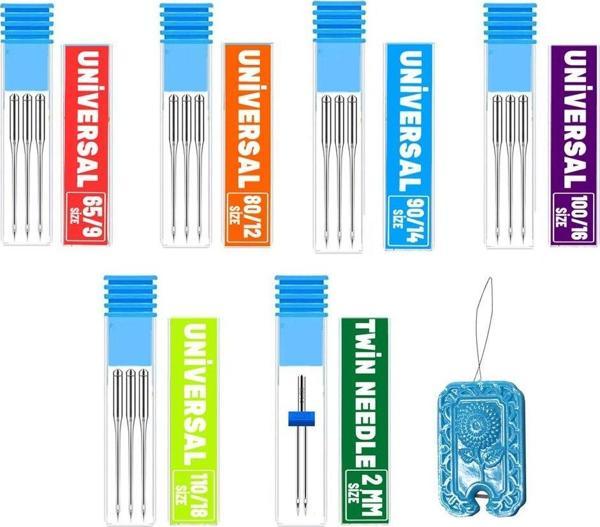 Hodbehod Ev Tipi Aile Dikiş Makine Iğnesi Set Iplik Takma Aparatlı Nervür Iğne Seti - Image 1