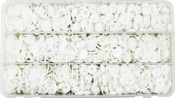 İşkur Makina Plastik Beyaz Renk Çıt Çıt Düğme 200 Set 12.5 Mm - Image 1