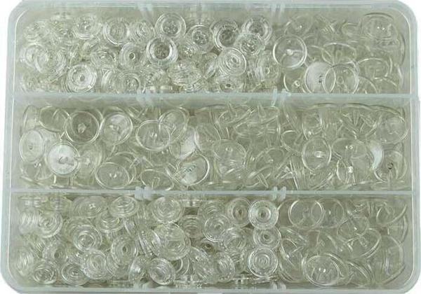İşkur Makina Plastik Şeffaf Çıt Çıt Düğme 100 Set 12.5 Mm - Image 1