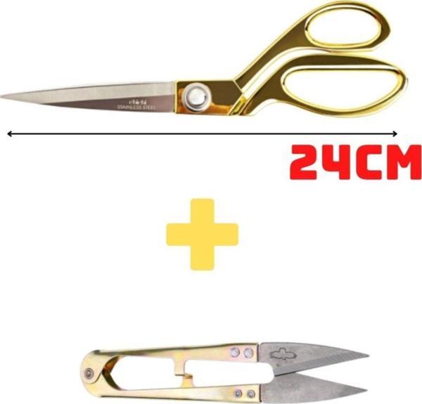 Artus Tedarik Profesyonel Metal Terzi Makası Altın Renkli Ve Iplik Temizleme Makası - Image 1