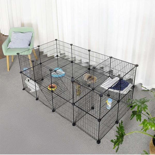 Hodbehod 36 Panel Evcil Küçük Hayvan Kedi Köpek Kuş Evi Kafesi Oyun Parkı Portatif Taşınabilir Metal Tel - Image 1
