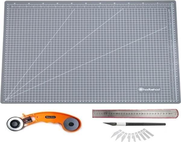 Hodbehod A2 Gri Renk 60X45Cm Çift Taraflı Kesim Altlığı Hobi Cutting Mat Set - Image 1