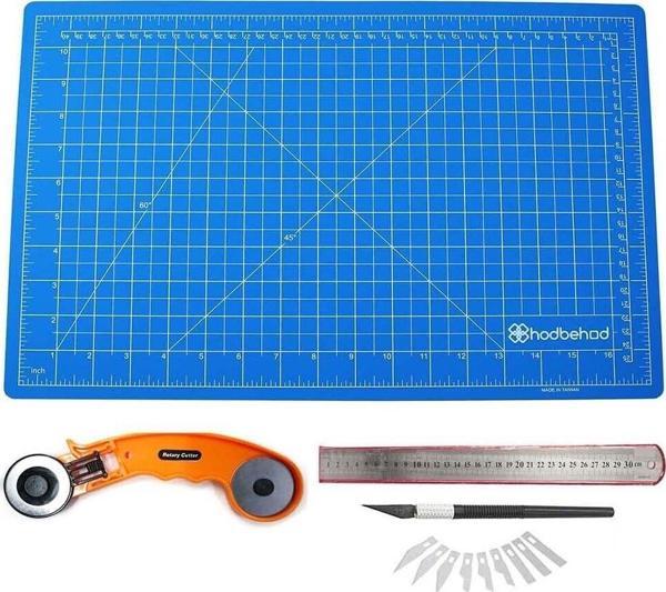 Hodbehod A2 Mavi 60X45Cm Çift Taraflı Kesim Altlığı Hobi Cutting Mat Set - Image 1