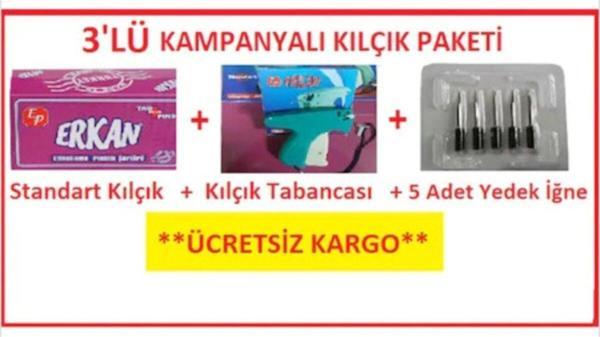 Erkan 45Mm Tekstil Kılçığı + Kılçık Tabancası + 5 Adet Tabanca Iğnesi - Image 1
