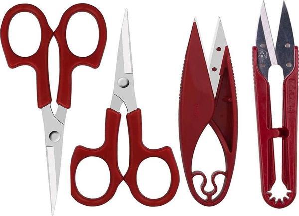 Hodbehod Düz Uçlu Kıvrık Uçlu Parmak İplik Temizleme Makası Nakış Makas Set 4 Lü - Image 1