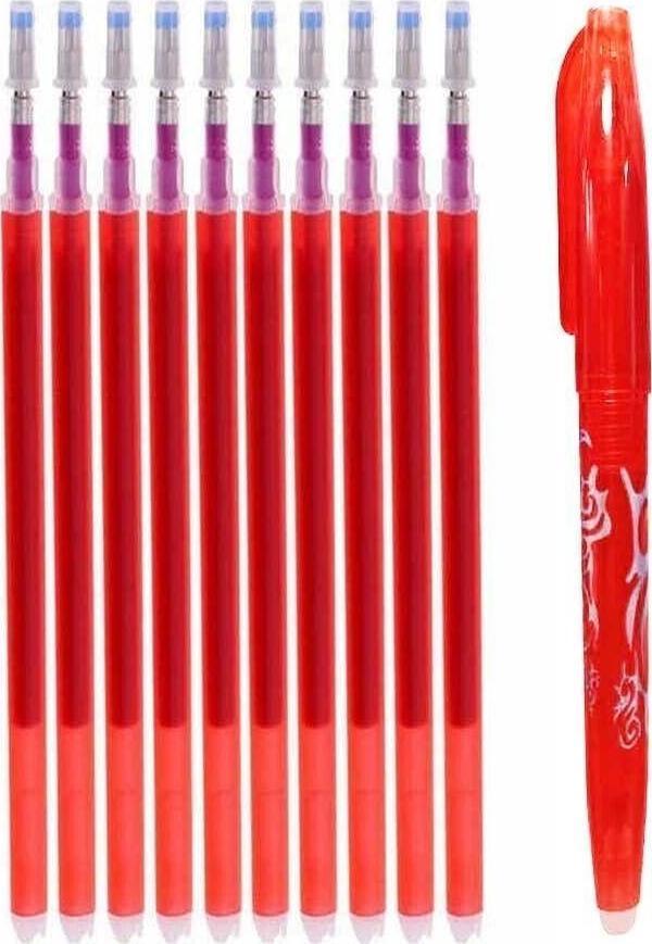 Hodbehod Isı Ile Uçan Silinebilen Refill Kalem İçi Ve Kalem Kırmızı 11 Adet - Image 1