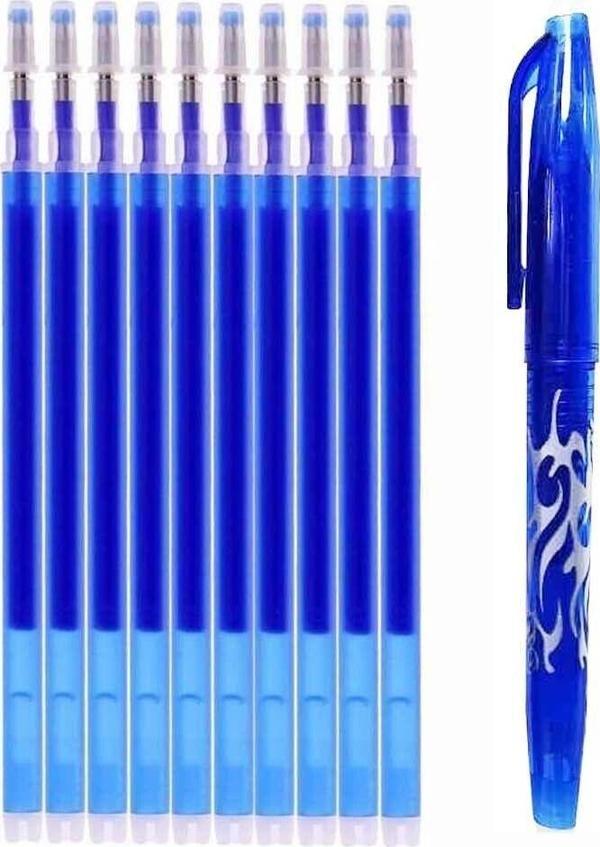 Hodbehod Isı Ile Uçan Silinebilen Refill Kalem Içi Ve Kalem Mavi 11 Adet Set - Image 1