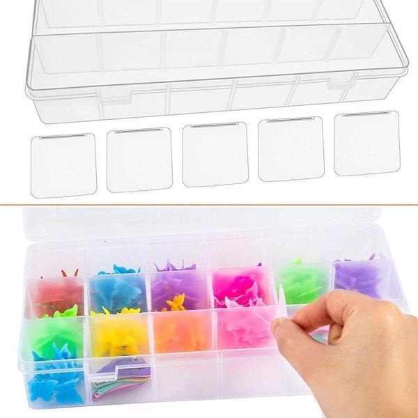 Hodbehod 15 Bölmeli Ayarlanabilir Kolye Yüzük Takı Kutusu Organizer Düzenleyici Plastik Kutu - Image 1