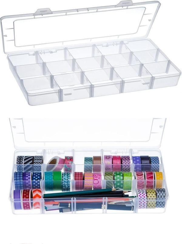 Hodbehod 15 Bölmeli Ayarlanabilir Organizer Plastik Kutu - Image 1