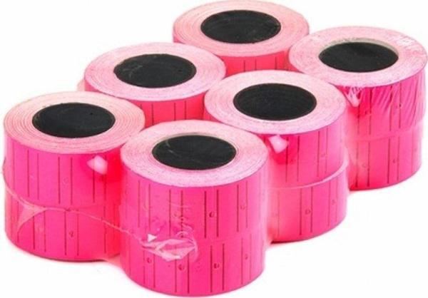 Hodbehod Motex Fiyat Etiketleme Makinesı Pembe Floresan Renk Etiketi 24 Rulo - Image 1