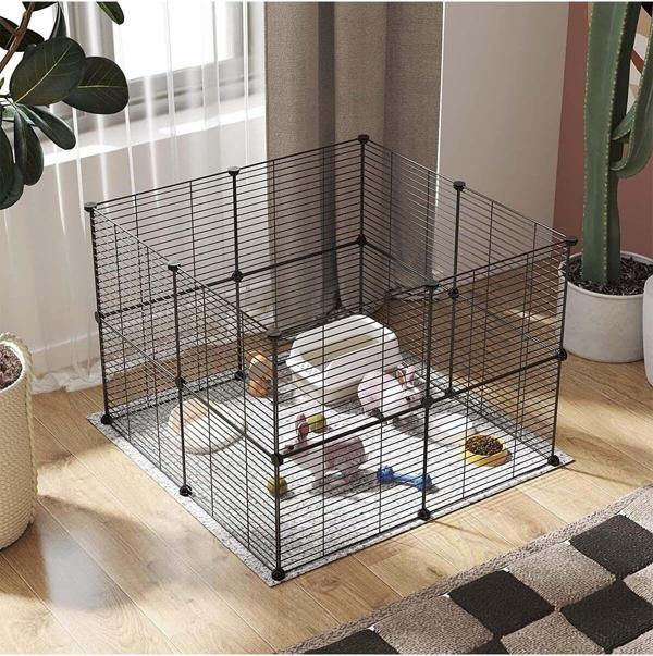 Hodbehod 16 Panel Evcil Küçük Hayvan Kedi Köpek Kuş Evi Kafesi Oyun Parkı Portatif Taşınabilir Metal Tel - Image 1