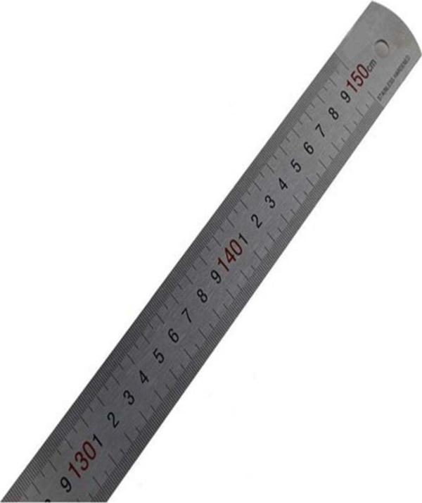 İşkur Makina 150 Cm Metal Paslanmaz Çelik Cetvel Metre - Image 1