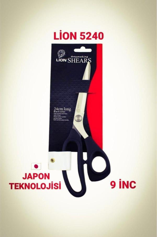 Lion Plastik Saplı Terzi Konfeksiyon Deri Kesme Makası 5240 - 24 Cm - Image 1