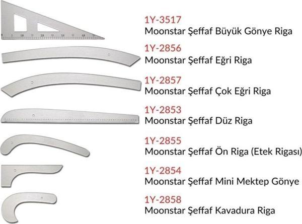 Moonstar Şeffaf Plastik Riga Cetvel Takım (7 Parça) - Image 1