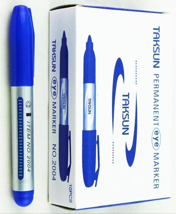 Taksun Permanent Marker Keçeli Koli Kalemi 10 Adet Mavi - Image 1