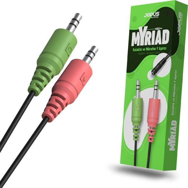 Jopus  3.5mm Myriad Mikrofon Kulaklık Ayirici Y Kablo AUX Kablosu JO-AC01 - Image 1