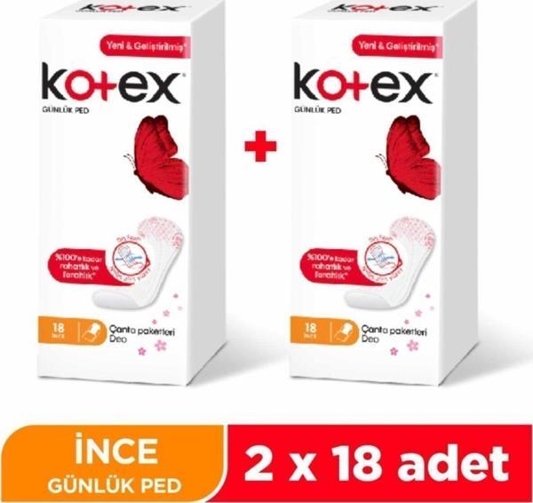 Kotex Ince Günlük Ped Parfümlü 18'Li Li Paket - Image 1