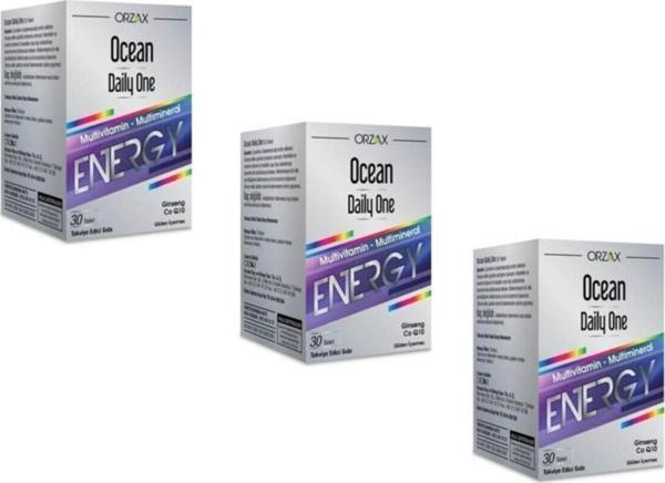 Ocean Orzax Orzax Ocean Daily One Energy Ginseng Coq10 30 Tablet 3'Lü Paket - Image 1