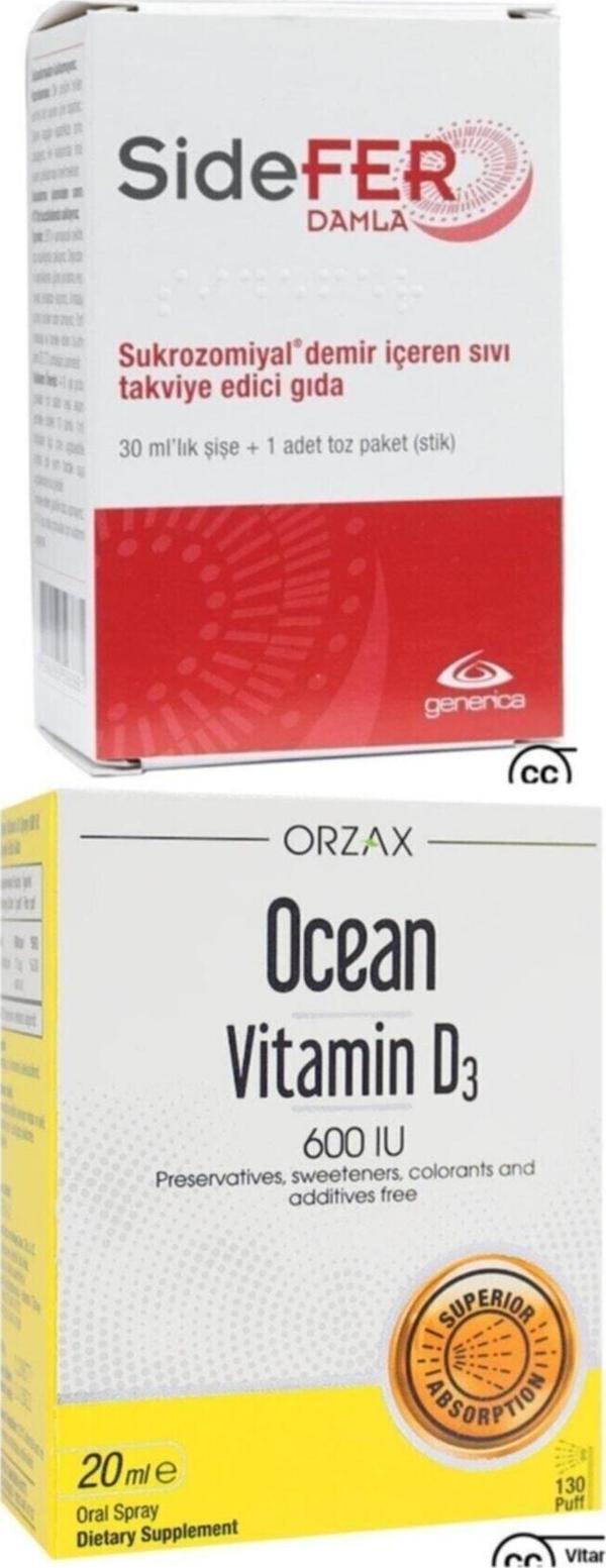 Sidefer Damla 30 Ml Ve Ocean Vitamin D3 600Iu Sprey 20 Ml - Image 1