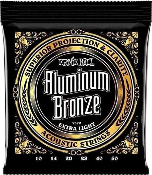 Ernie Ball P02570 Aluminum Bronz Extra Light 10-50 Akustik Gitar Tel Seti - Image 1