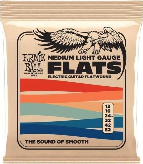 Ernie Ball Medium-Light Flatwound Elektro Gitar Teli - 12-52 - Image 1