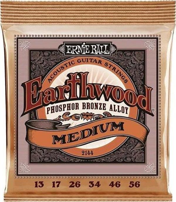 Ernie Ball P02144 - Earthwood Medium Phosphor Bronze 13-56 Akustik Gitar Teli - Image 1