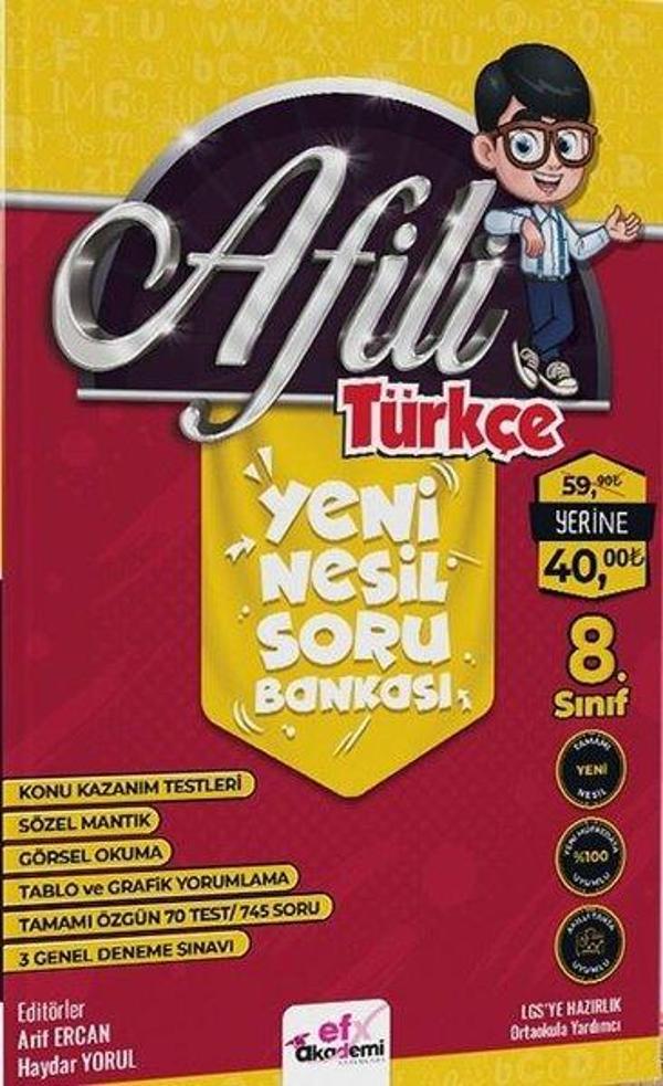 Afili Türkçe Yeni Nesil Soru Bankası - LGS'ye Hazırlık - Efx Akademi Yayınları - Image 1