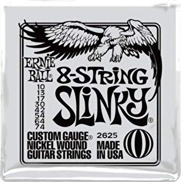 Ernie Ball P02625 Slinky Electric Nickel Wound 8 Telli 0.10 - 0.74 Elektro Gitar Teli - Image 1
