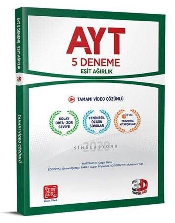 AYT Esit Agirlik 5 Li Paket Deneme - 3D Yayınları - Image 1