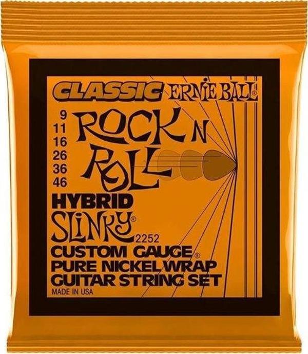 Ernie Ball P02252 - Hybrid Slinky Classic Rock N Roll Pure Nickel Wrap 9-46 Elektro Gitar Teli - Image 1
