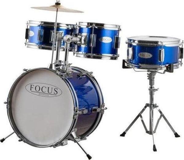 Focus FCJ1043A-BL 4 Parça (14B/8T/10T/10S) Mavi Akustik Çocuk Davulu - Image 1