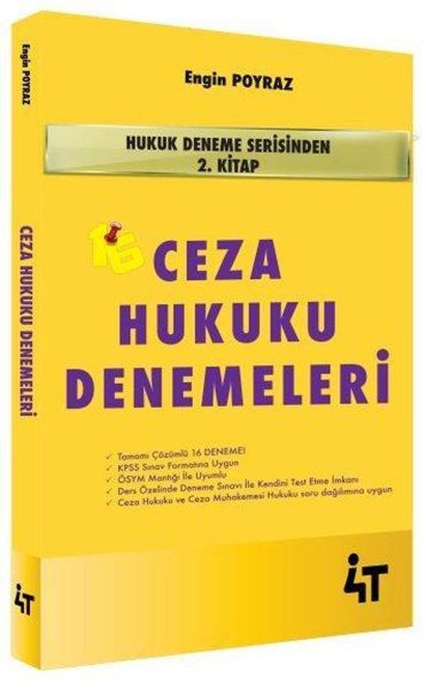 Hukuk Deneme Serisi 2. Kitap: Ceza Hukuku Denemeleri - 4T  Yayınları - Image 1