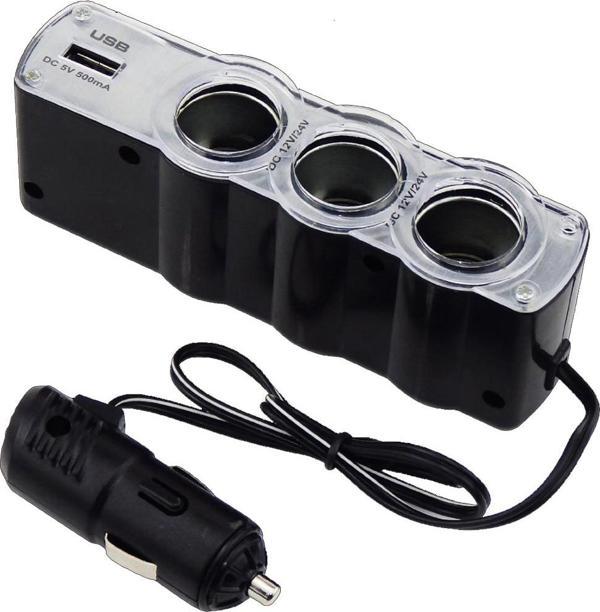 Kablolu 12V Çakmaklık Çoğaltıcı ve 5V Usb Soket Çoğaltıcı PMX-1233 - Image 1
