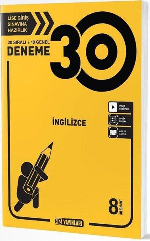 8. Sınıf İngilizce 30'lu Deneme - Hız Yayınları - Image 1