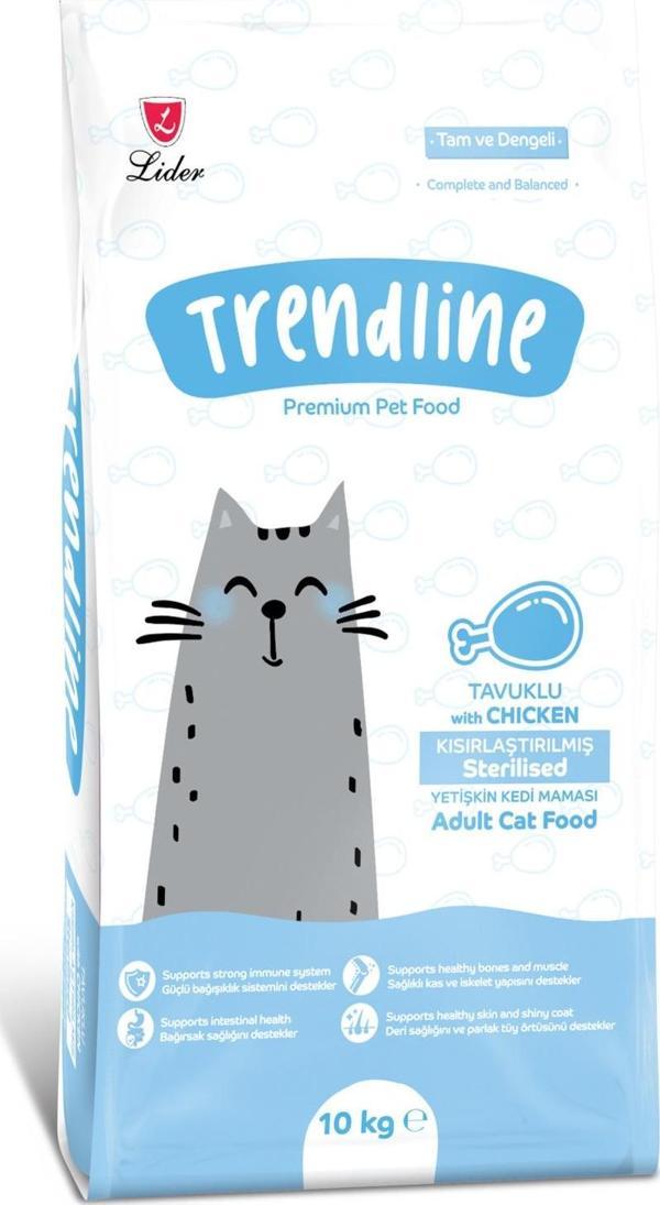 Trendline Tavuklu Kısırlaştırılmış Yetişkin Kedi Maması 10 Kg - Image 1