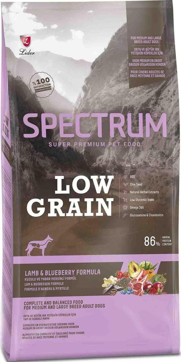 Spectrum Low Grain Kuzu Etli Ve Yaban Mersinli Yetişkin Köpek Maması 12+2 Kg - Image 1