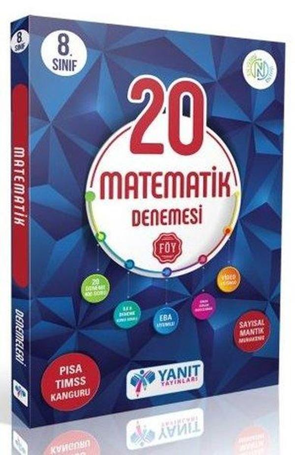 8. Sınıf Matematik Video Çözümlü 20 Denemesi - Yanıt Yayınları - Image 1