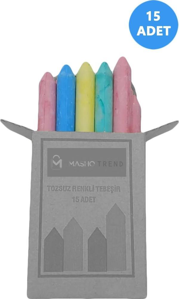 15 Adet Renkli Tebeşir - Tozsuz Tebeşir - Image 1