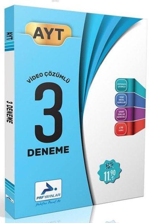 AYT Video Çözümlü 3 Fasikül Deneme - PRF Paraf Yayınları - Image 1