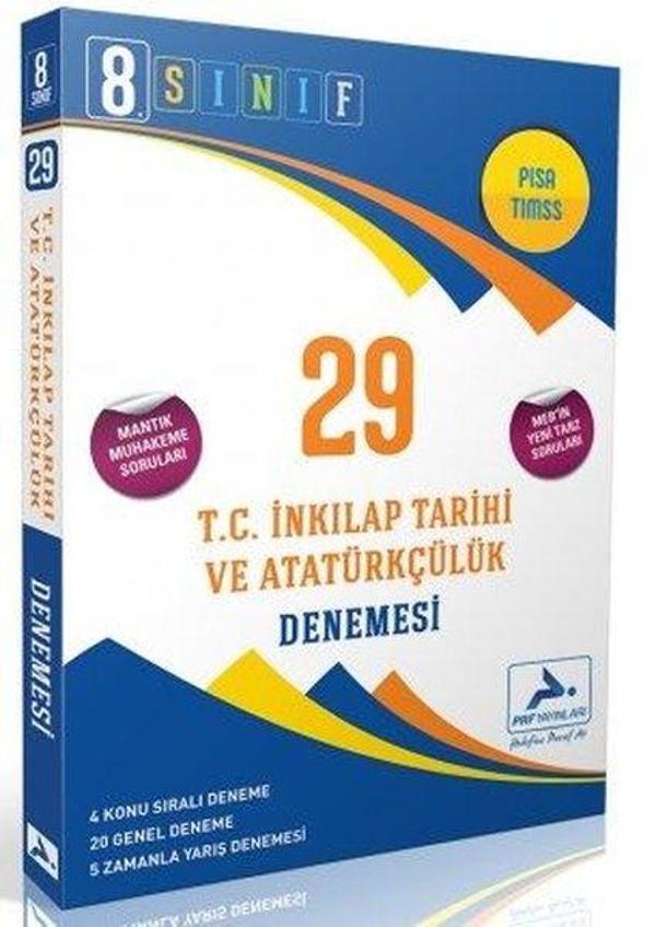 8. Sınıf T.C. İnkılap Tarihi ve Atatürkçülük 29 Deneme - PRF Paraf Yayınları - Image 1