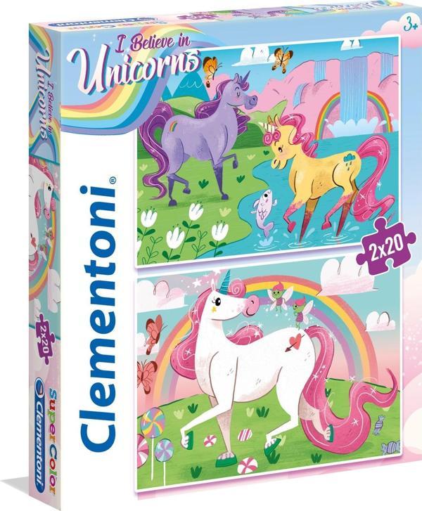 Clementoni 2 X 20 Parça I Believe in Unicorns Puzzle - Image 1