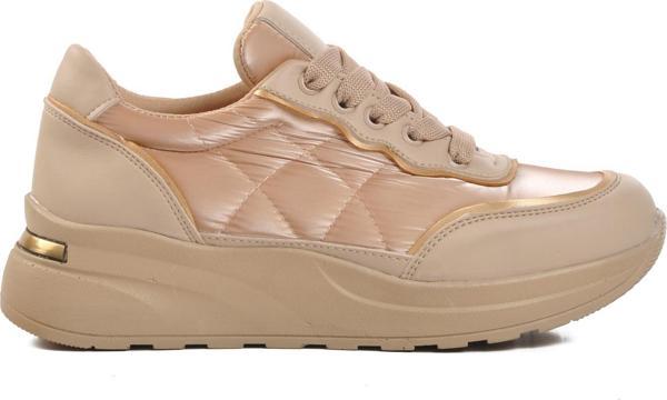 Ayakmod 7684 Bej Bağcıklı Kadın Sneaker - Image 1