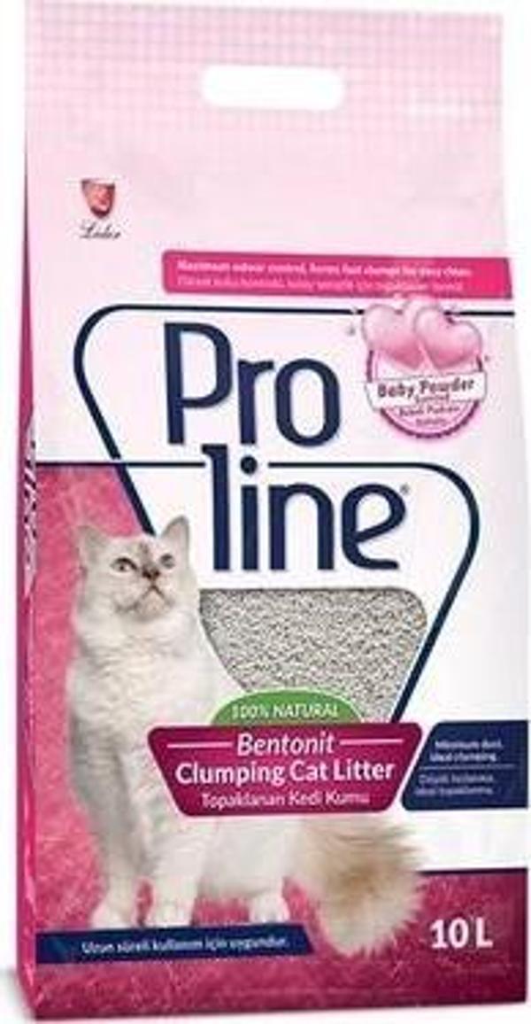 PROLİNE Topaklanan Kedi Kumu Bebek Pudra 10 Lt KALIN - Image 1