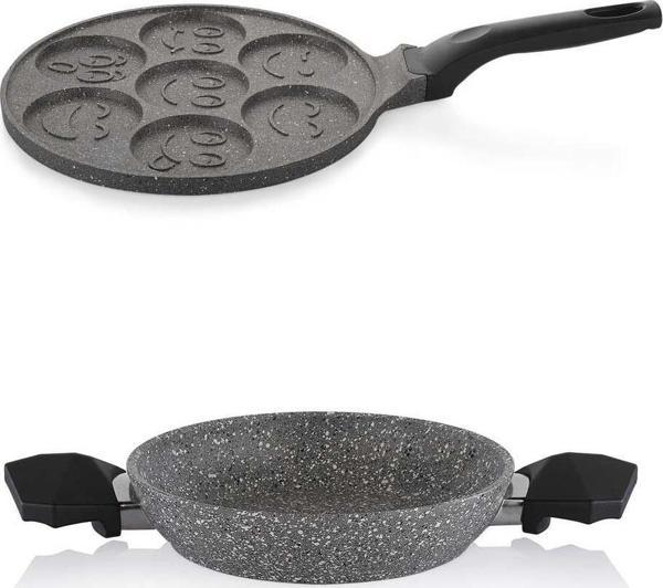 Schafer Granit 20 CM Sahan ve Emojili Pankek Tavası 26 CM - Image 1
