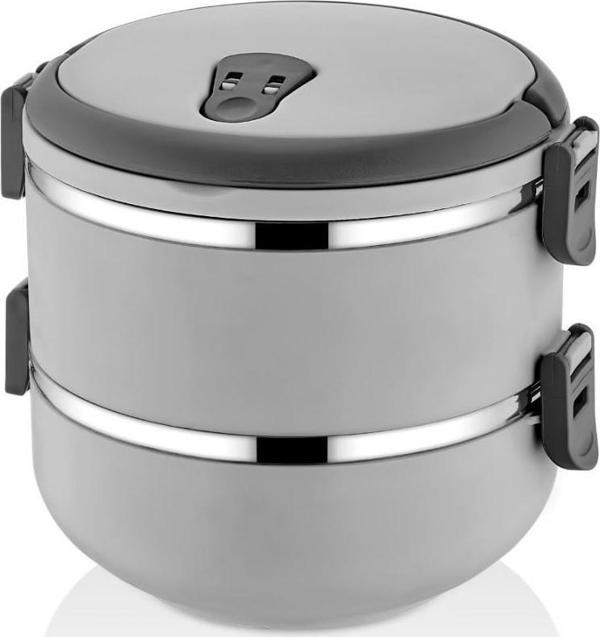 Mobgift Freshbox 2 Katlı Sefer Tası Yemek Termosu - Gri - Image 1