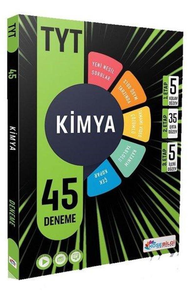 TYT Kimya Video Çözümlü 45 Branş Deneme - Köşebilgi Yayınları - Image 1