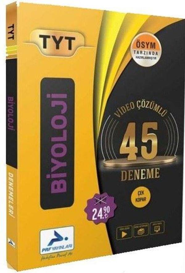 TYT Biyoloji Video Çözümlü 45 Deneme - PRF Paraf Yayınları - Image 1