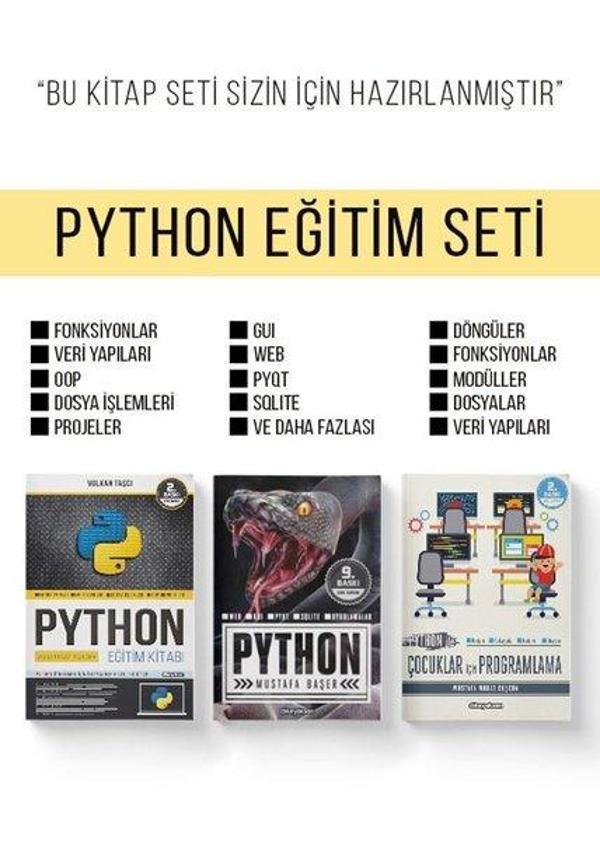 Python Eğitim Seti - 3 Kitap Takım - Dikeyeksen - Image 1