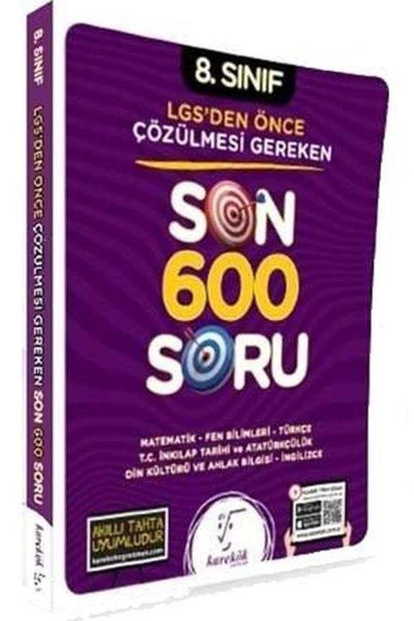 8.Sınıf LGS'den Önce Çözülmesi Gereken Son 600 Soru - Karekök Eğitim Yayınları - Image 1