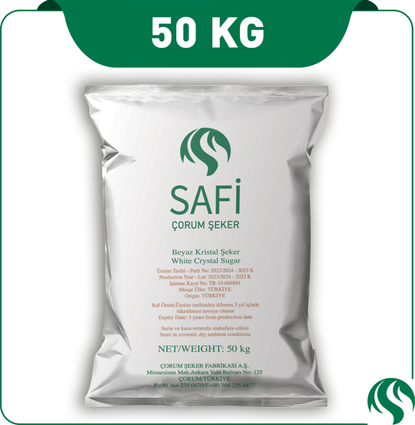 Safi Çorum Şeker Fabrikası Kristal Toz Şeker-50 KG - Image 1